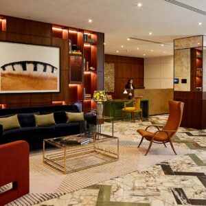 The reception and ground floor lobby at Cheval Gloucester Park