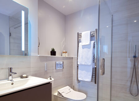 The en suite Master Bathroom with walk in shower
