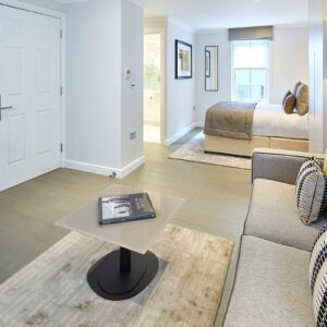 An open plan studio apartment at Cheval Calico House