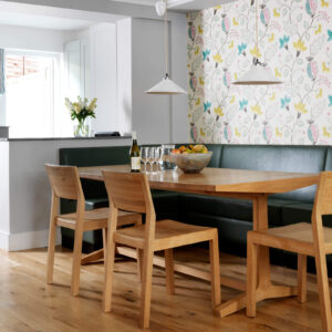 The open plan kitchen diner of the garden terrace apartment