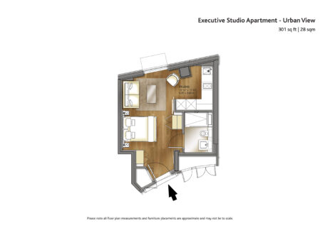 Executive Studio Apartment with Urban View