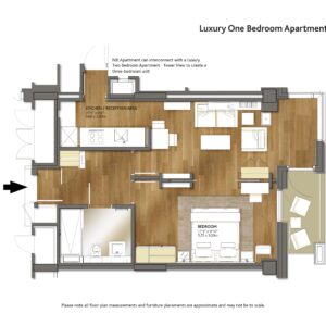 Luxury One Bedroom Apartment with Tower View