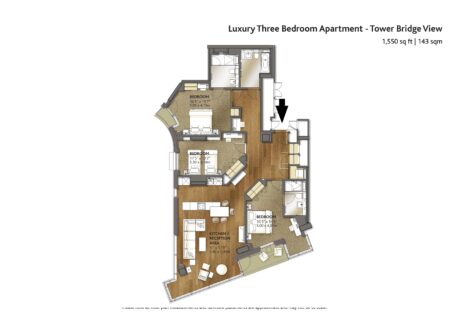 Luxury Three Bedroom Apartment with Tower Bridge View