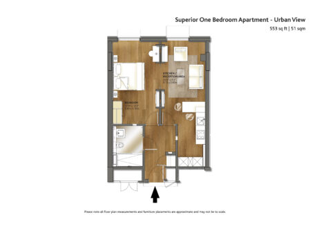 Superior One Bedroom Apartment with Urban View