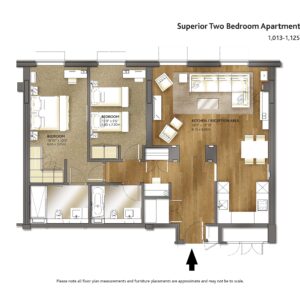 Superior Two Bedroom Apartment with Urban View