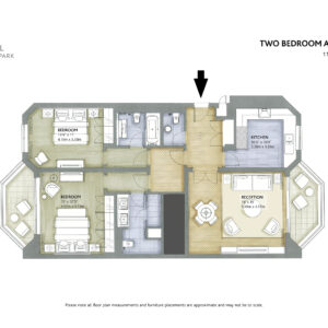 Dual aspect two-bedroom apartment with cloakroom (D-type)