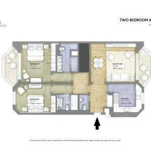 Dual aspect two-bedroom apartment with cloakroom (E-type)