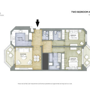Dual aspect two-bedroom apartment with cloakroom (F-type)