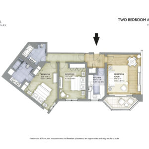 Garden-facing two-bedroom apartment J-type (no cloakroom)