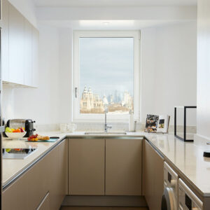 The fully equipped kitchen fitted with Miele appliances