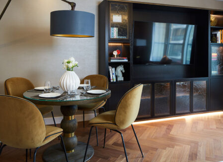 All apartments have a dedicated dining area comfortably seating four