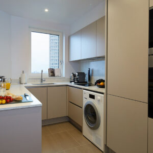 The fully equipped kitchens are fitted with Miele appliances 