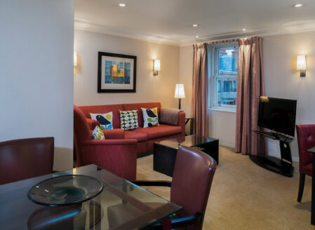 Living Area - Luxury One-Bedroom Apartment
