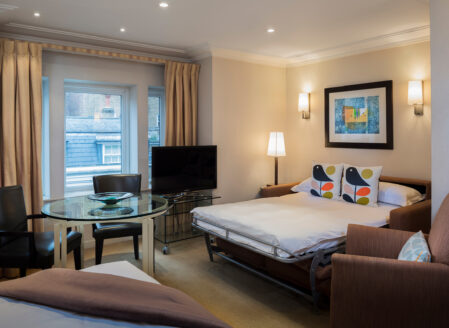 Open-Plan Apartment with Sofa Bed