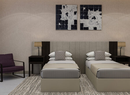 The third bedroom in a three-bedroom apartment