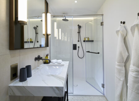 Modern bathrooms with complimentary toiletries