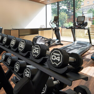 A fully equipped gym accessible 24 hours a day