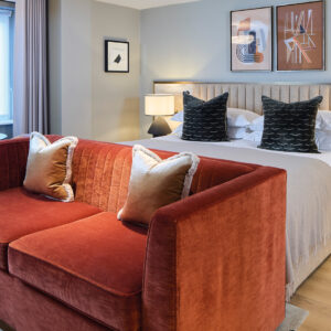 Open Plan Living Area and Bedroom 