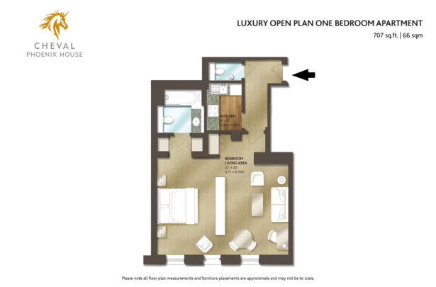 Luxury One-Bedroom Open Plan Apartment