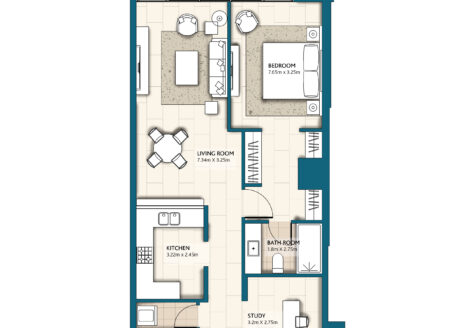 Apartment types L & K (with study)