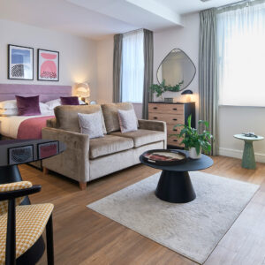 An open plan studio apartment 