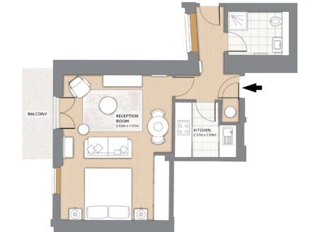 Luxury Open Plan Apartment (2B)