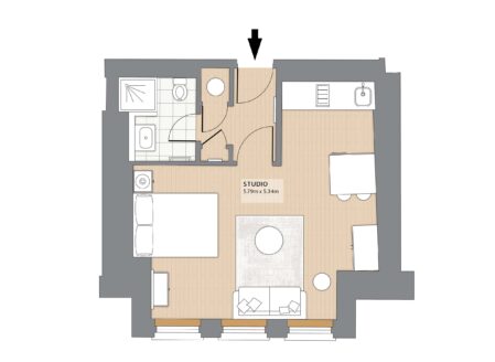 Superior Open Plan One-Bedroom, apartment 1E