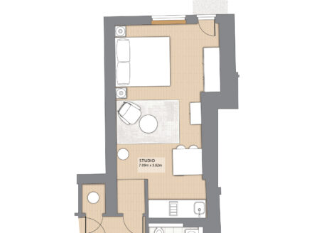 Superior Open Plan One-Bedroom, apartment 1F