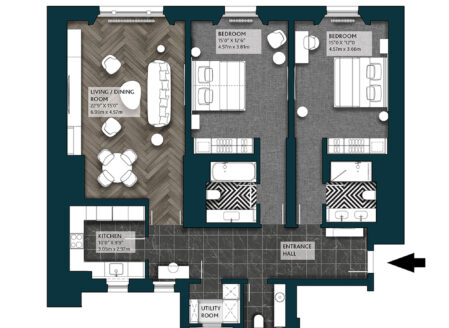 Deluxe Two-Bedroom Apartment 3