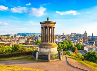 Calton Hill and Edinburgh city view